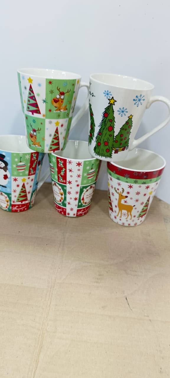 π 6 Set Ceramic Christmas Gift Cups β Festive Holiday Mugs π