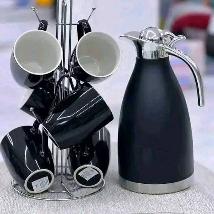 Get a 2L Thermos with a 6-piece plain black tea/coffee set