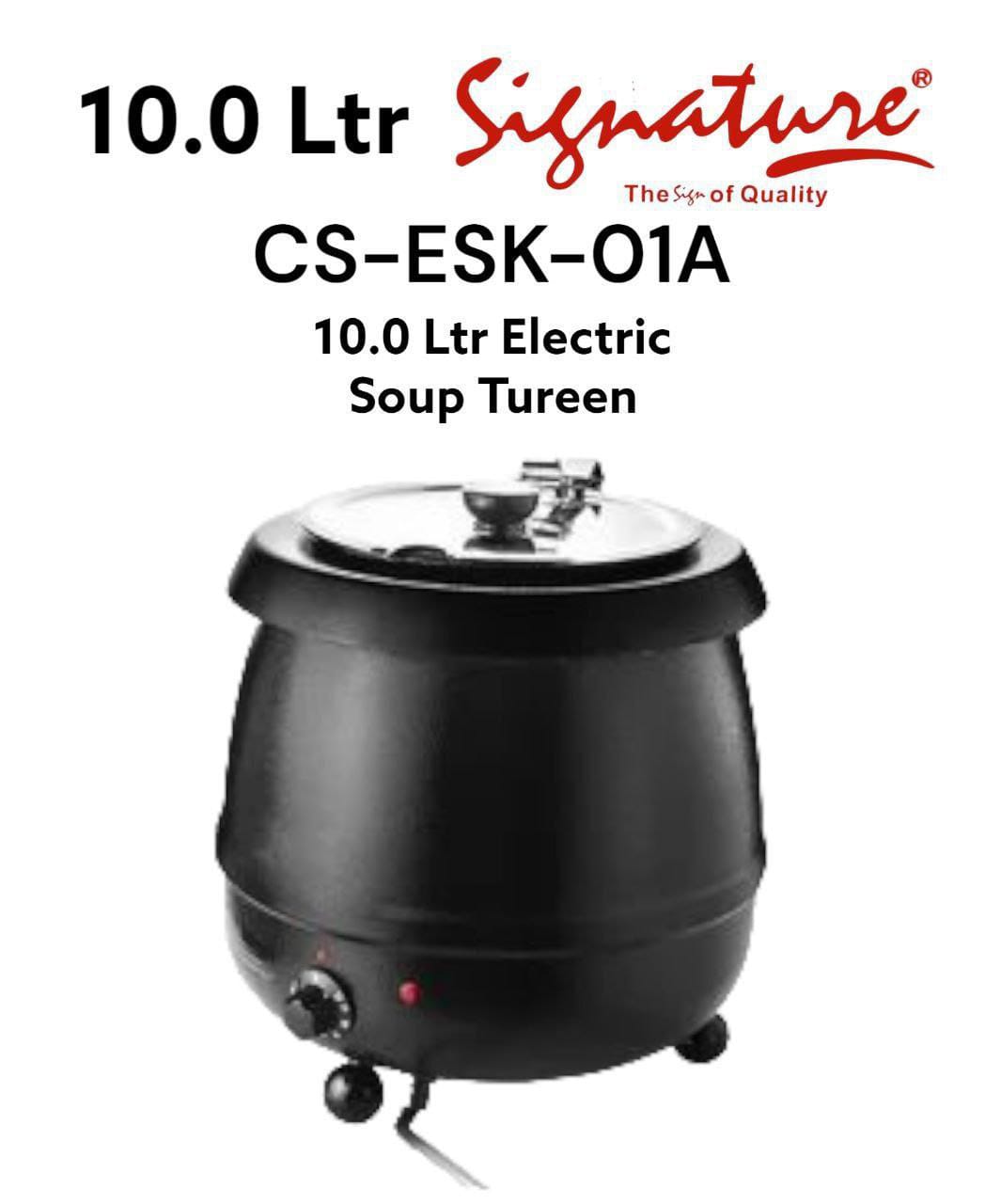 Signature 10.0 Ltr Premium Quality Electric Soup Kettle for Buffets/Events/Home Use
