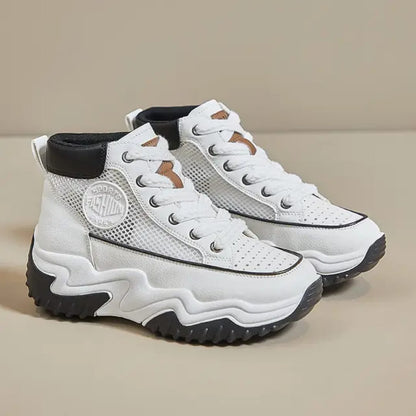 Women's Breathable Mesh Platform Sneakers - Elevated Comfort & Style