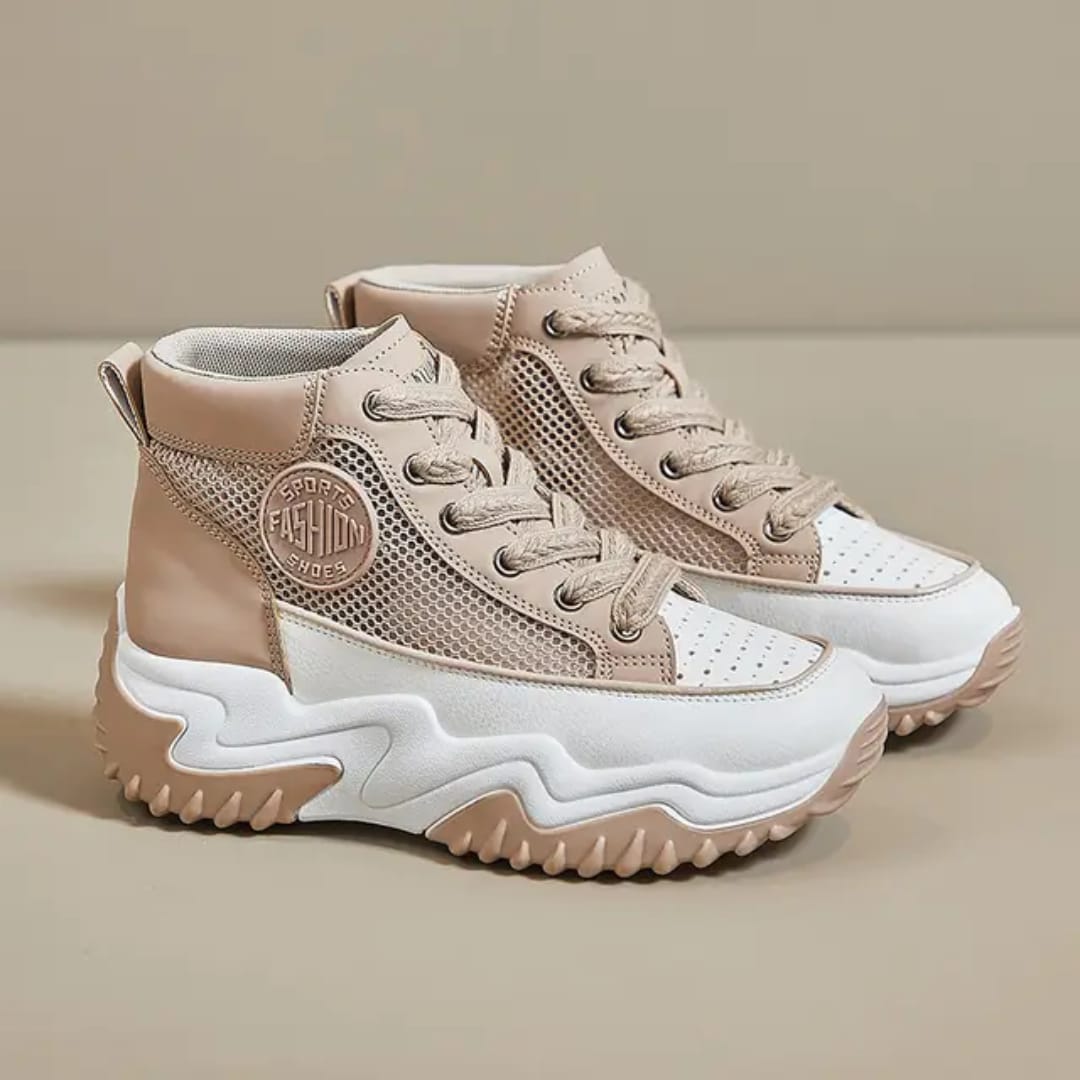 Women's Breathable Mesh Platform Sneakers - Elevated Comfort & Style