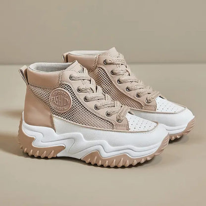 Women's Breathable Mesh Platform Sneakers - Elevated Comfort & Style
