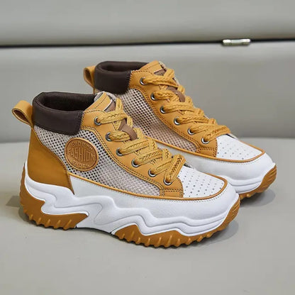 Women's Breathable Mesh Platform Sneakers - Elevated Comfort & Style