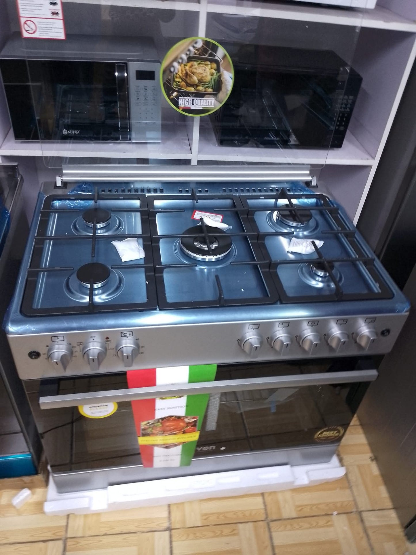 Von 60×90 Free Standing Cooker – 5 Burner Gas + Electric Oven | Powerful, Stylish & Efficient