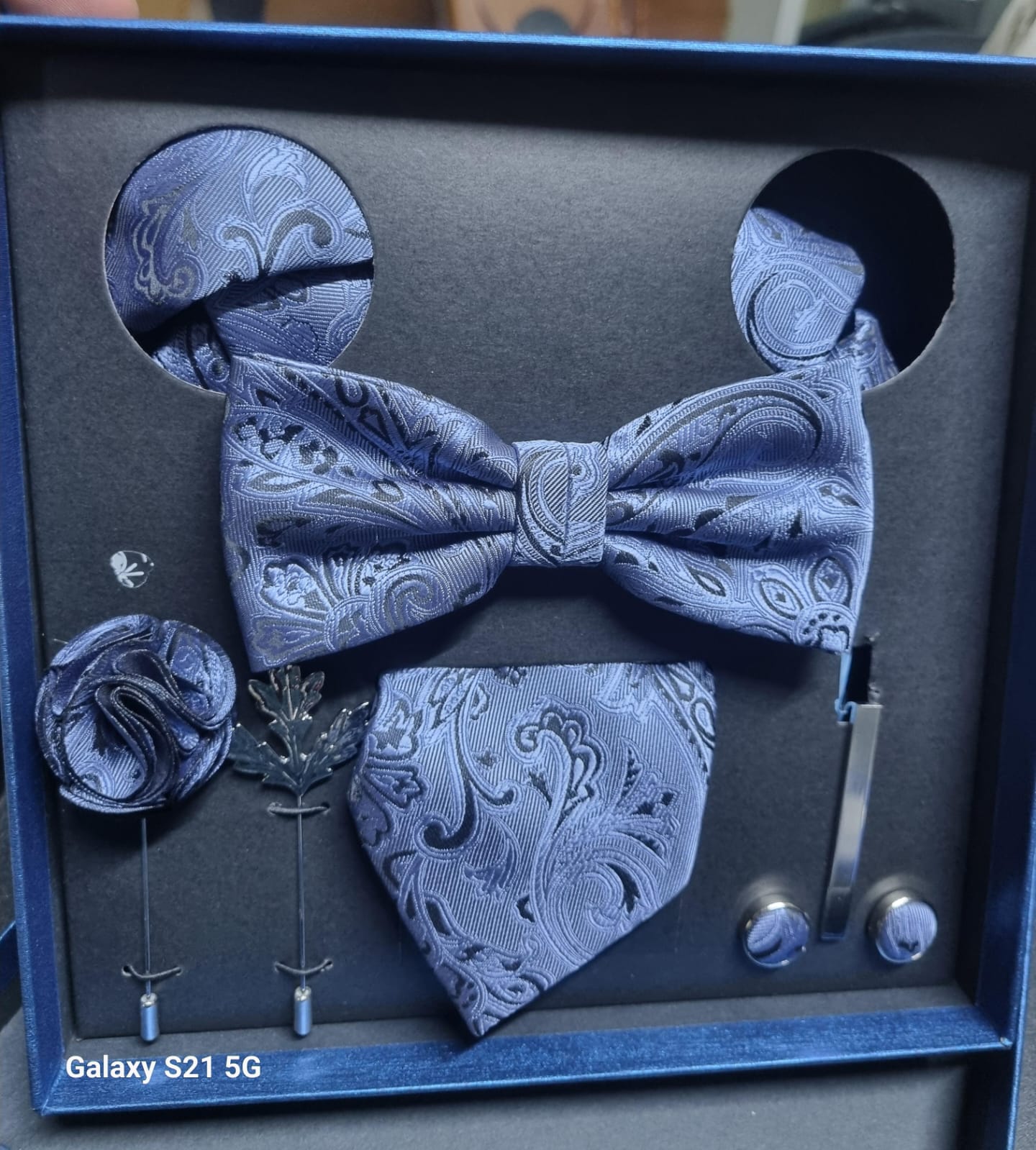 6-Piece Set Men's Neckties Square Scarf Cufflinks Corsage