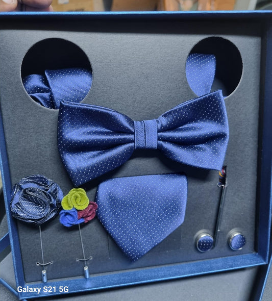 6-Piece Set Men's Neckties Square Scarf Cufflinks Corsage