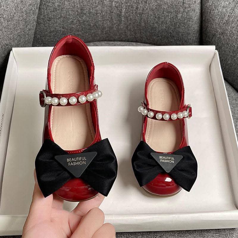 Wet Look Doll Shoes with a Bow Tie:
