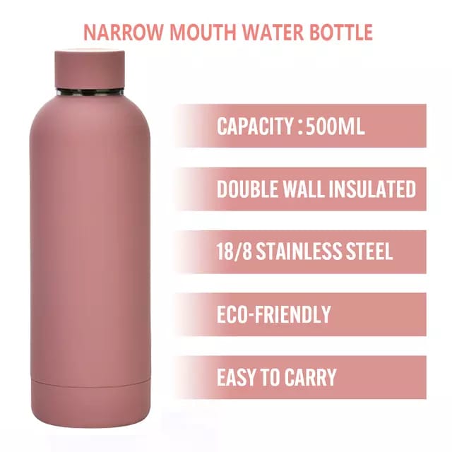 Stainless Steel Matte Flask Without handle /Colorful Double Wall Stainless Steel Water Bottles