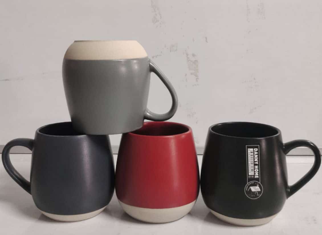 Set of 6 Danny Home Speckled Ceramic Coffee Mug Set / Porcelain Mugs