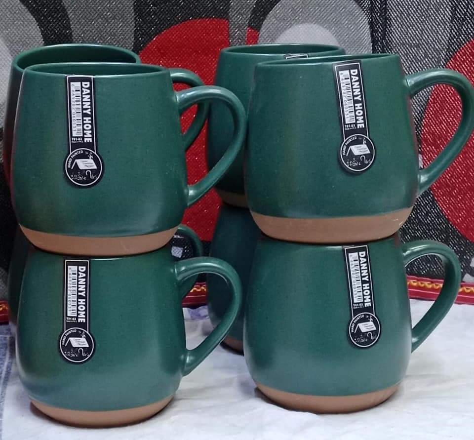 Set of 6 Danny Home Speckled Ceramic Coffee Mug Set / Porcelain Mugs