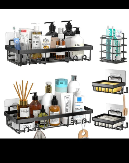 5 Piece Shower Caddy Bathroom Organizer Shelf Set Rustproof, Space-Saving, and Easy to Install