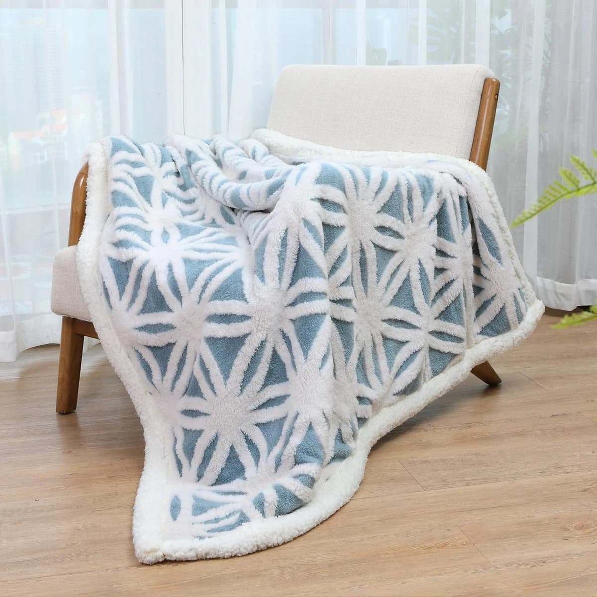 Fuzzy Soft Dual Double Sided Sherpa Fleece Blanket Throw