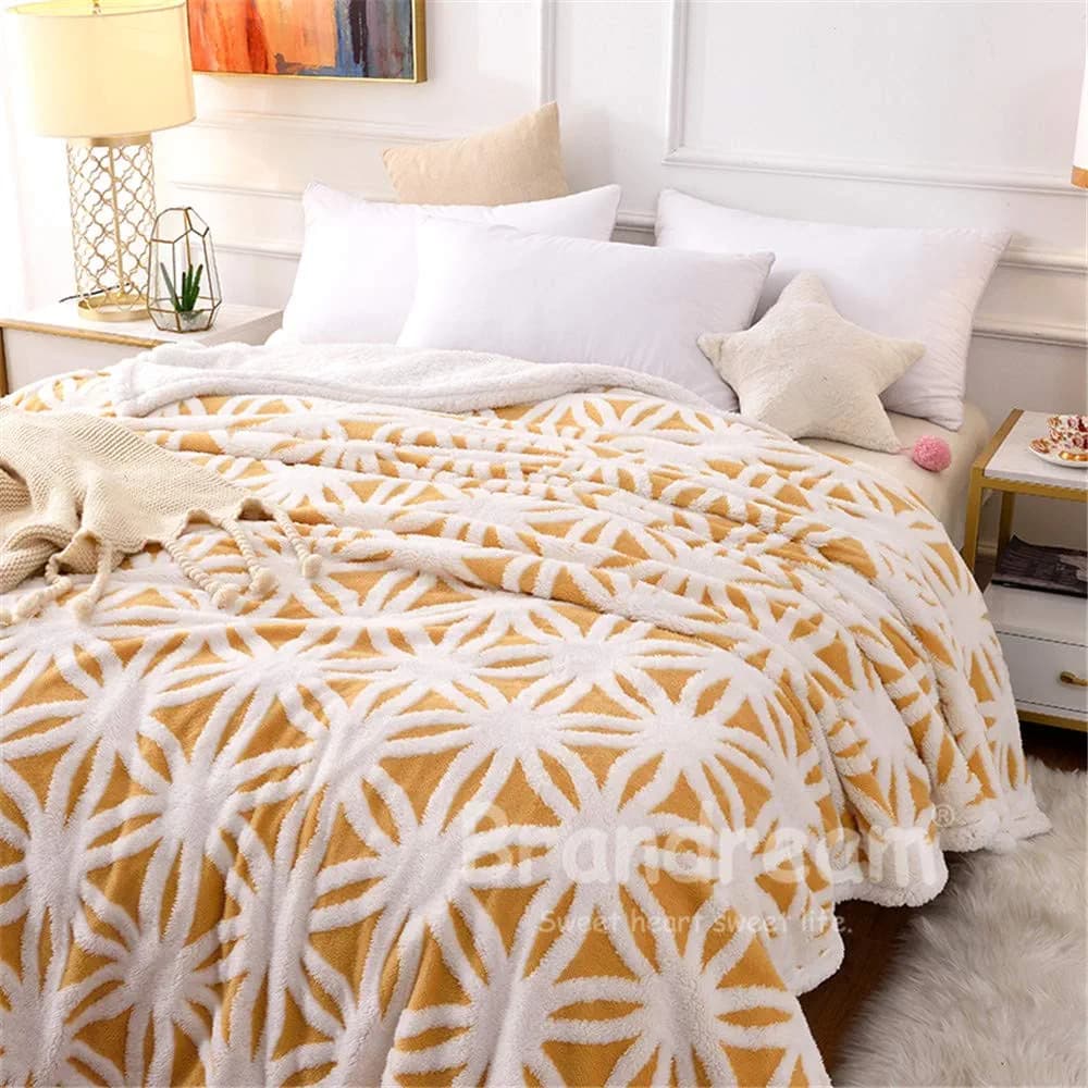 Fuzzy Soft Dual Double Sided Sherpa Fleece Blanket Throw