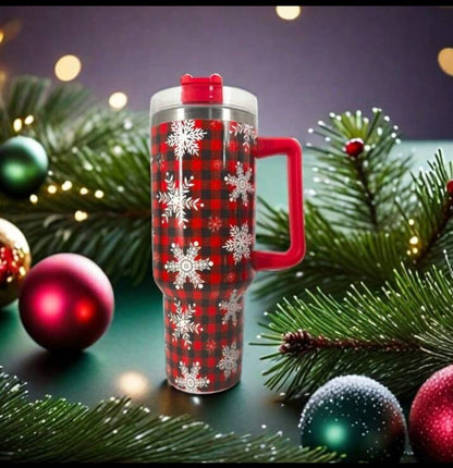 🎄 Christmas Theme Stanley Cup – Festive Holiday Tumbler 🎅
