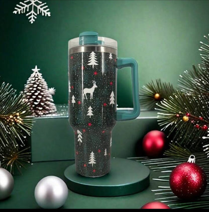 🎄 Christmas Theme Stanley Cup – Festive Holiday Tumbler 🎅