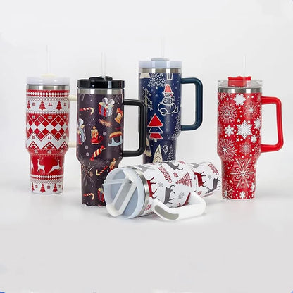 🎄 Christmas Theme Stanley Cup – Festive Holiday Tumbler 🎅