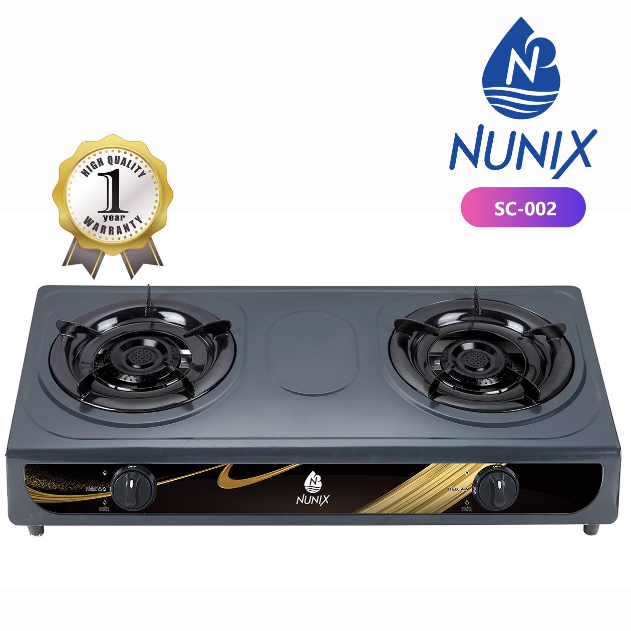 Nunix Table Top Gas Stove Cooker / Burner + Cable + Regulator