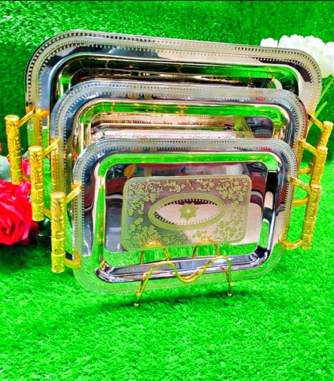 3 pcs stainless steel trays