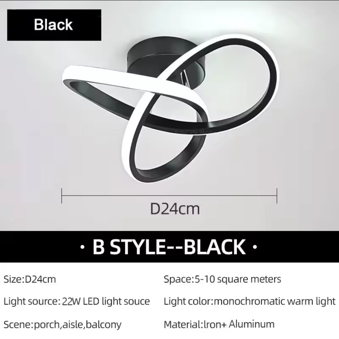 Modern LED Aisle Ceiling Light - B Style Black