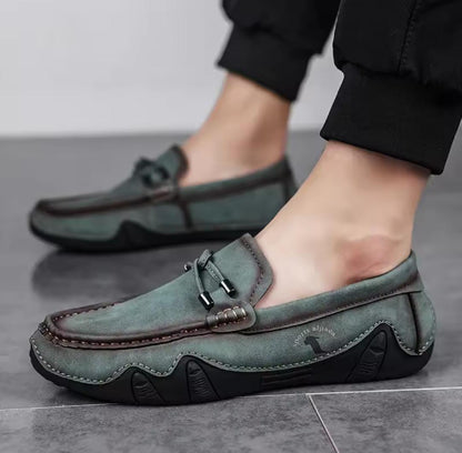 Men's Brown Leather Slip-On Loafers