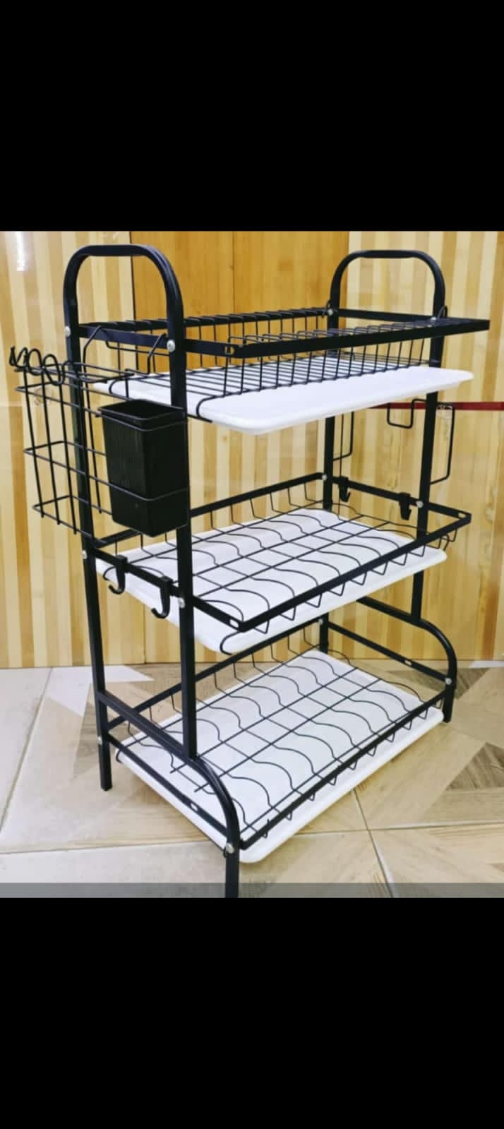 3-tier dish rack designed for kitchen use