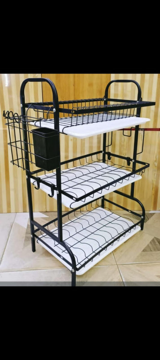 3-tier dish rack designed for kitchen use