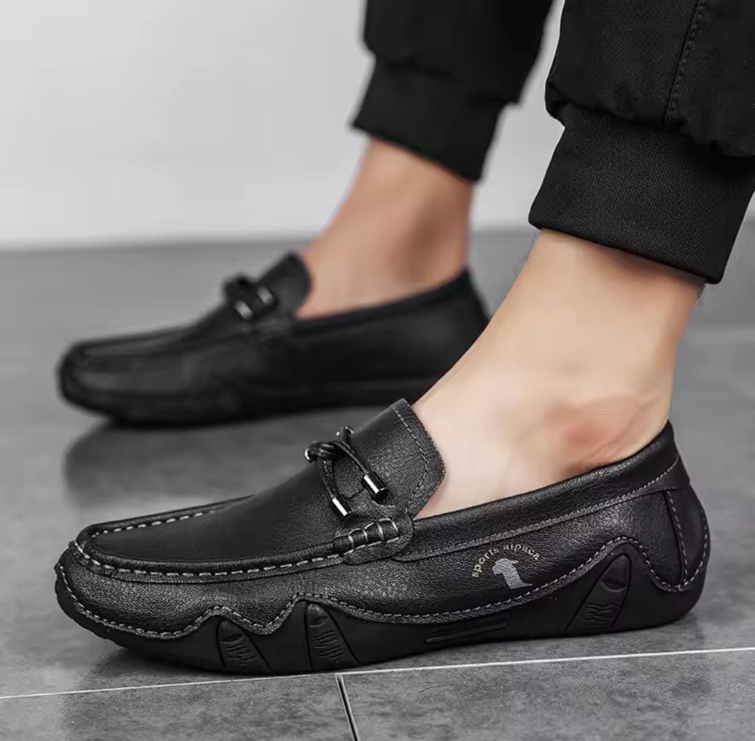 Men's Brown Leather Slip-On Loafers