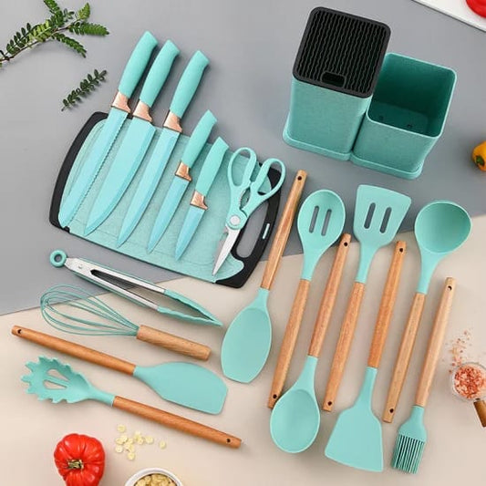 The 19-Piece Silicone Kitchen Utensils Set